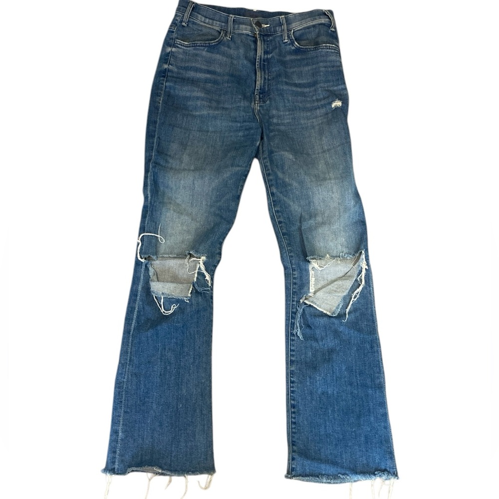 MOTHER Distressed Blue Jeans